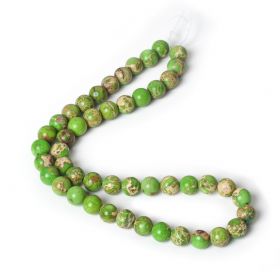 Green Imperial Jasper Stone 8mm Round Loose Beads For DIY Jewelry Making One Strand 15 Inch 47Pcs