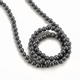 Matte Hematite Beads 4mm Loose Gemstone Round 16" Full Strand Hematite Jewelry