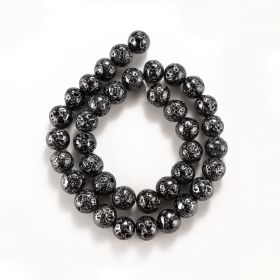 Round Black Color Electroplating Hematite Loose Beads 10mm 15 inch Strand