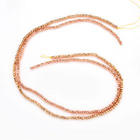 2x3mm Faceted Hematite Stone Beads Gold/ Rose Gold Plated 16" Jewelry Making Beads Strand