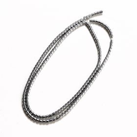Tiny 2x2mm Silver Smooth Cylinder Drum Hematite Beads Simple Non Magnetic Design on Strand 16"