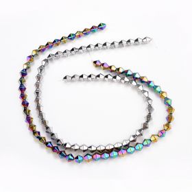 Rainbow/Silver Color Hematite Bicone Loose Beads 8mm 16" Strand for Jewelry Making Accessories