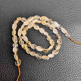 Citrine Oval Smooth Beads for Girls Jewelry DIY Semi Precious Stone Beads 16 inch Length