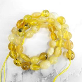 Yellow Opal Loose Beads Strand Energy Power Stone for Jewelry Making 16"