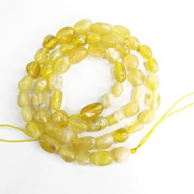 Smooth Yellow Opal Stone Beads Strand for Women Girls Fashion Jewelry Making DIY