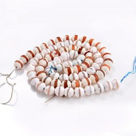 Tibetan Dzi Agate (white/red) Banded Beads Faceted Round 6/8/10/12mm 15" Strand