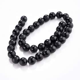 Matte Black Tibetan DZI Agate Round Loose Beads 15" Strand 6/8/10/12mm