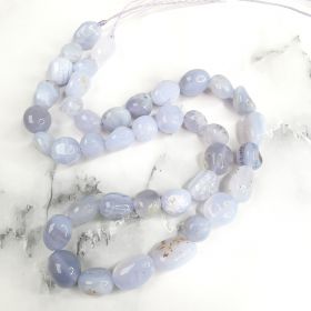 Blue Lace Agate Stones Loose Beads Strand for Bracelet Necklace Earrings Healing Jewelry Making 16 inch