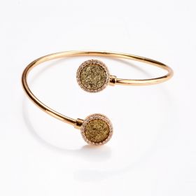 Open Druzy Bangles With Electroplated Gold Edge Drusy Geode Bracelet Bridesmaid Bangle Jewelry