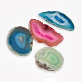 Mixed Color Irregular Agate Gemstone Slices Colored Geode Polished Slabs Undrilled