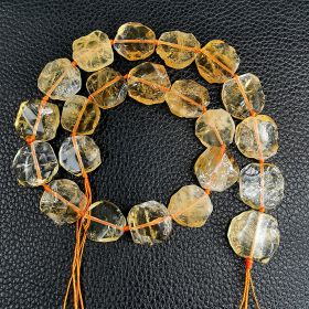 Polygon Citrine Loose Energy Power Stone Beads For DIY Jewelry Making Bracelet Necklace 16"