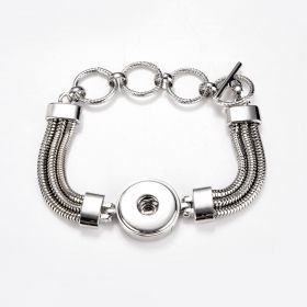 One Snap Multi Chain Bracelet Interchangeable Jewelry Fits Standard Size Snap Buttons
