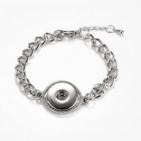 Adjustable Alloy Snap Chain Bracelet/Wristband Fit for DIY Snap Charms 18-20mm