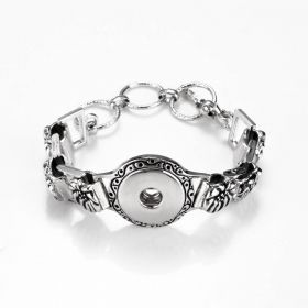 Alloy Flower Design Bracelet with 1 Snap Blank Base Fits Snap Charm Buttons