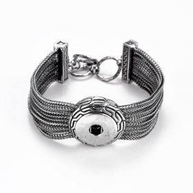 1 Snap Multi Chain Bracelet Chunk Snap Button Interchangeable Jewelry