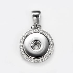 Interchangeable Snap Jewelry Rhinestone Halo Pendant Fit 18-20mm Snap Buttons