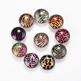 Animal Leopard Print Snap Buttons Mixed Colors 18mm for DIY Bracelet Ring Jewelry Findings