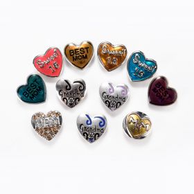 Heart Love Alloy Snap Buttons Mothers Day Gift Style Snap Jewelry Button Charms