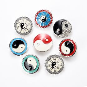 Chinese Yin Yang Tai Chi Chunk Press Button Jewelry Charms 18mm for Snap Jewelry Making