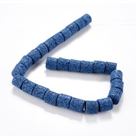14*15mm Column Shape Lava Rock Gem Stone Beads for DIY Necklace Bracelet Jewelry Making 15.5"