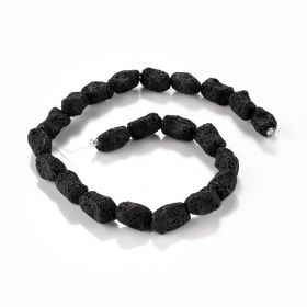Irregular Black Volcanic Lava Loose Stone Beads Strand Jewelry Making Beads