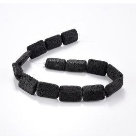 New Cylinder Black Lava Beads Natural Stone Beads for Jewelry Making Charms Spacer Beads DIY