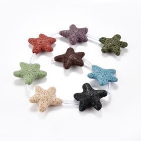Star Shape Coloured Lava Stone Beads Strands for Beaded Necklace Bracelet DIY Handmade Jewelry Making