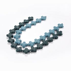 Cross shaped Dyed Lava Rock Beads For DIY Necklace Bracelets Earring Fashion Jewelry Making 16"