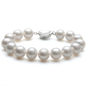 Freshwater Cultured White Pearl Bracelet AA Round 11-12mm B32841