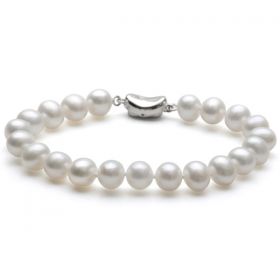 AAA Off-Round 8-9mm Natural White Pearl Bracelet B49517