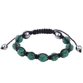 Fashion Green Discoball Beads Bracelet Inlaid with Rhinestone Wholesale