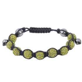 Fashion Shining Discoball Beads Hand Woven Cord Bracelet Adjustable