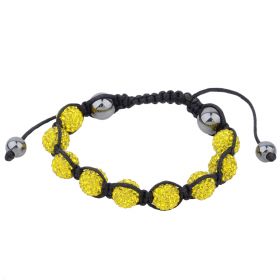 Bright Yellow 10mm Macrame Beaded Ball Bracelet