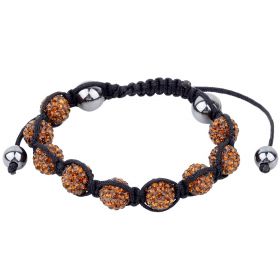 9 Disco Balls Shiny Friendship Beads Bracelet Cord Woven Custom Color