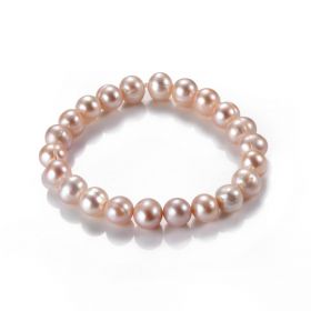 9-10mm Cultured Freshwater Potato Pearls Women Elastic Stretch Bracelet