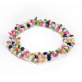 Ready Sale Mixed Color Freshwater Pearl Christmas Long Necklace 60 Inch