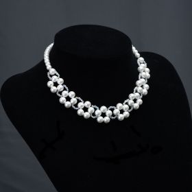 Women's Imitation Pearl Bib Necklace Chokers for Wedding Party