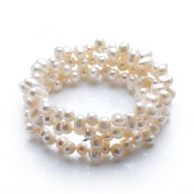 Women's Fashion 6-7mm White Freshwater Cultured Pearls Bangle Bracelet
