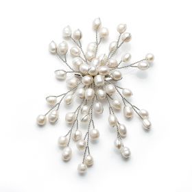Classic Fashion Freshwater Cultured White Pearls Brooch for Ladies Jewelry