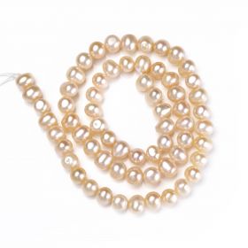 Nearly Round Freshwater Pearl DIY Jewelry Loose Beads Strand 6-7mm Multi Color