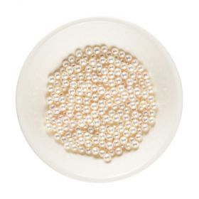 4.5-5mm AAA Freshwater Half Drilled White Round Pearls Sold by 1 bag/20pcs 