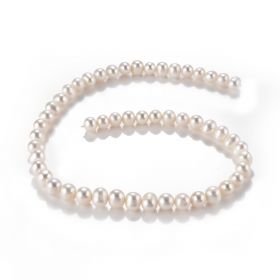 8-9mm White Fresh Water Cultured Pearls Potato Shape Beads Strand 15.5 inch