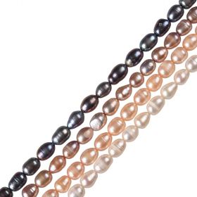 6-7mm Freshwater Cultured Pearl Loose Rice Beads Strand for Jewelry Making