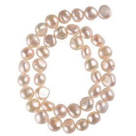 10-11mm Natural White Freshwater Baroque Pearl Beads Strand for Jewelry Making