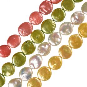 Full Strand High Quality 12-14mm Freshwater Coin Pearls for Jewelry Making