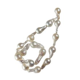 Irregular Baroque White Freshwater Pearl Beads Strand for Woman Arts and Crafts DIY