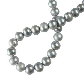 9-10mm Grey Cultured Fresh Water Potato Pearl Strands 15 inches