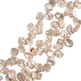 Natural Freshwater Baroque Reborn Keshi Biwa Pearl Top-drilled Beads Strand 15" 