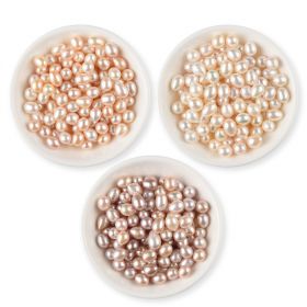 8-9mm Natural Drop Oval Freshwater Pearl Beads Half Drilled Hole Sold by 10pcs