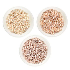 50pcs Natural Untreated Loose Button Pearls Half Drilled AA Quality Multi Size